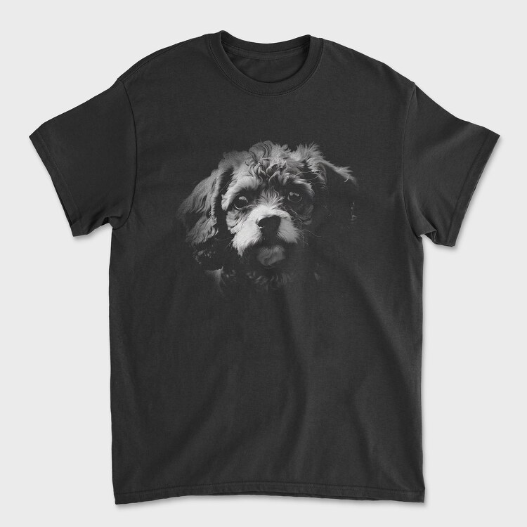 Cavapoo Dog Monochrome, Tricou Barbati (Unisex)