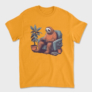 Chill Sloth Playing Video Games, Tricou Barbati (Unisex)