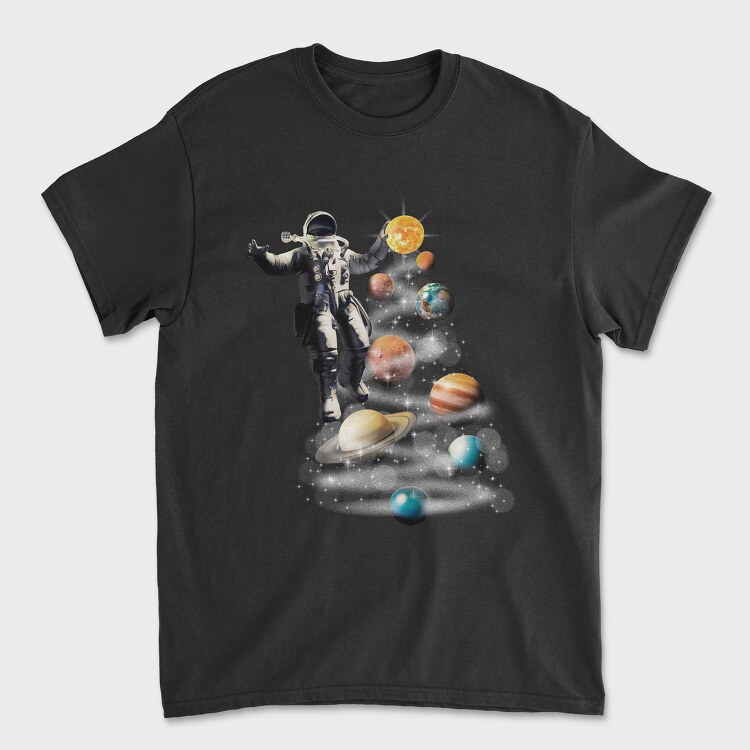 Astronaut Planets Christmas Tree, Tricou Barbati (Unisex)