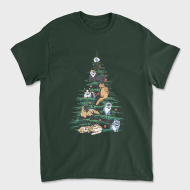 Christmas Tree Cats Realistic, Tricou Barbati (Unisex)