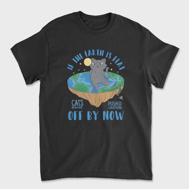 Bad Cat Flat Earth, Tricou Barbati (Unisex)