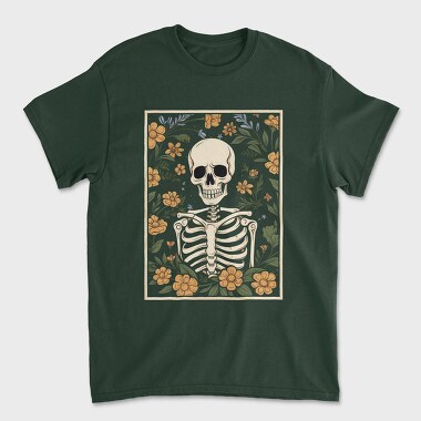 Floral Skeleton, Tricou Barbati (Unisex)