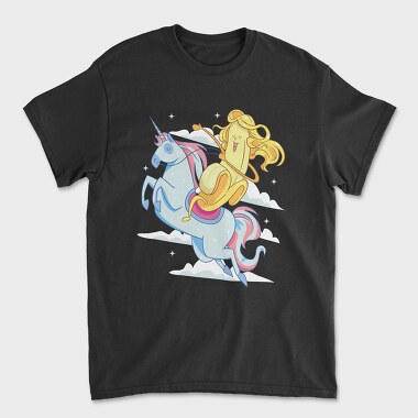 Banana Riding Unicorn, Tricou Barbati (Unisex)