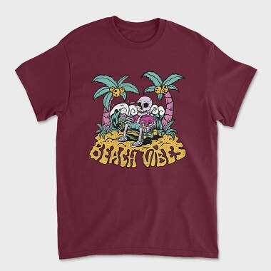 Beach Vibes Skeleton, Tricou Barbati (Unisex)