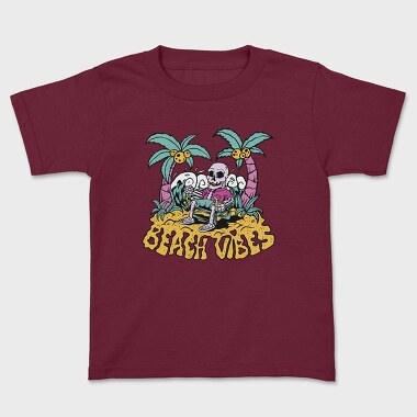 Beach Vibes Skeleton, Tricou Copii