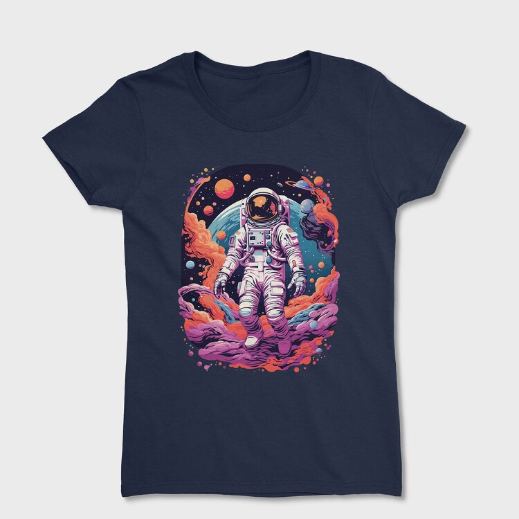 Colorful Astronaut Space, Tricou Femei