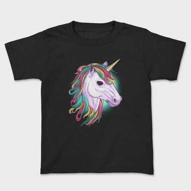 Unicorn Head Color, Tricou Copii