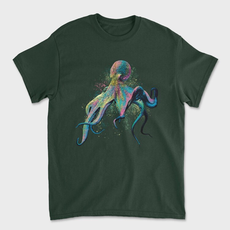 Colorful Octopus, Tricou Barbati (Unisex)