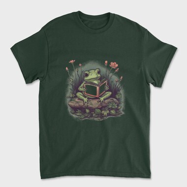 Frog Reading Flowers, Tricou Barbati (Unisex)