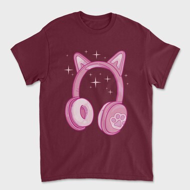 Kawaii Pink Headphones, Tricou Barbati (Unisex)