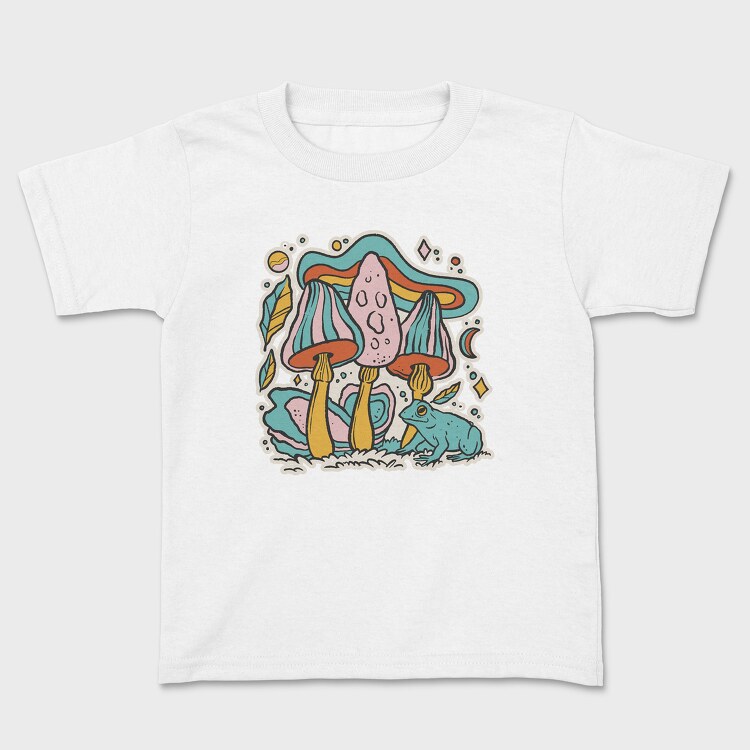 Pastel Retro Mushrooms, Tricou Copii