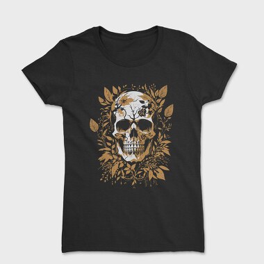 Skull Gold Leaves, Tricou Femei