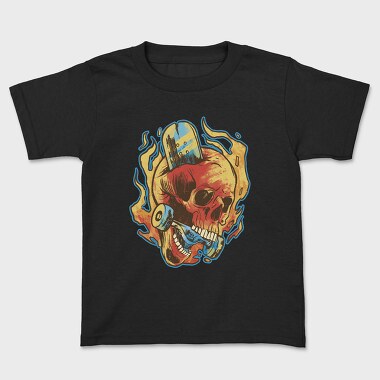 Skull Skater in Fire, Tricou Copii