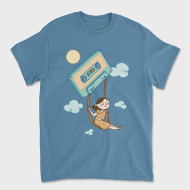 Girl Swinging on a Cassette Tape, Tricou Barbati (Unisex)