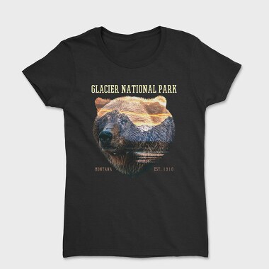 Glacier National Park Bear Lanscape, Tricou Femei