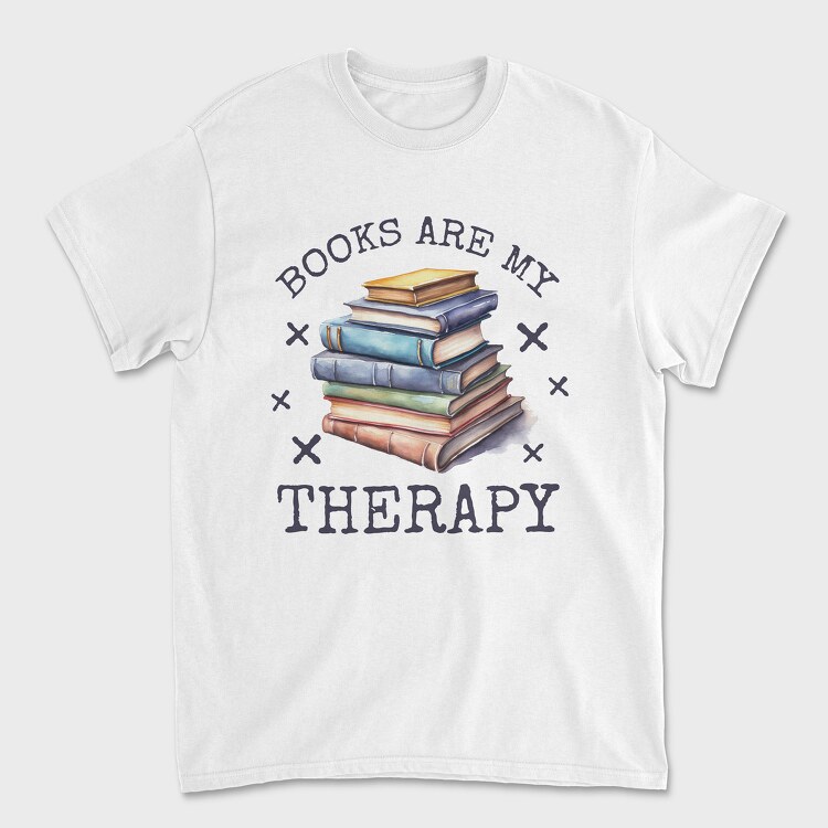 Books Are My Therapy, Tricou Barbati (Unisex)