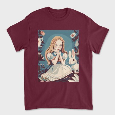 Cute Girl With Rabbit, Tricou Barbati (Unisex)