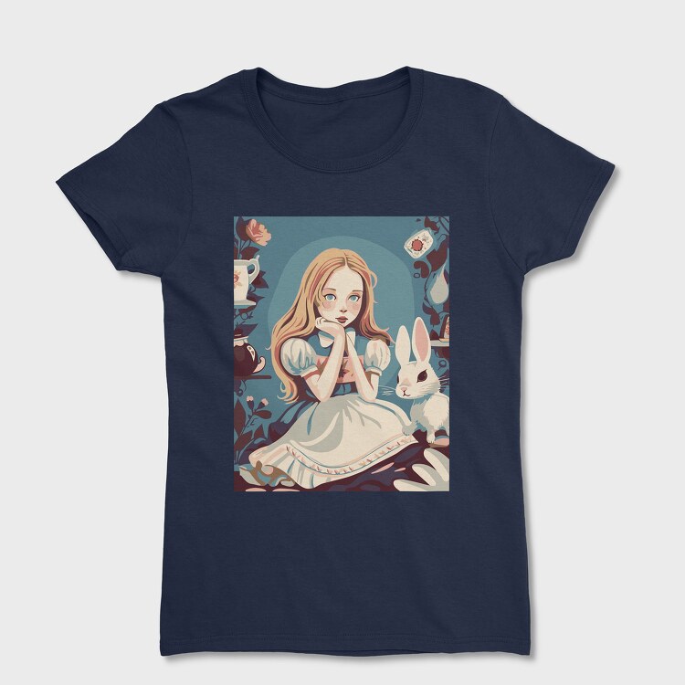 Cute Girl With Rabbit, Tricou Femei