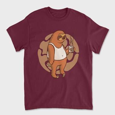 Sloth With Coffee Mug, Tricou Barbati (Unisex)