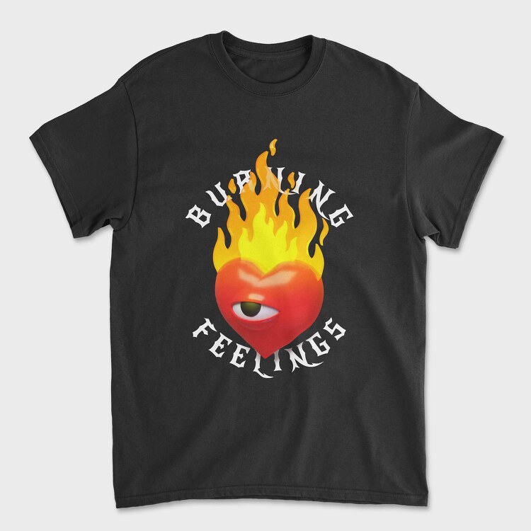 Burning Feelings Heart, Tricou Barbati (Unisex)