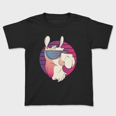 Llama Sunglasses Retro, Tricou Copii