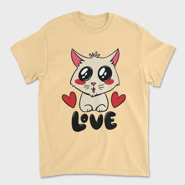 Love Cute Cat, Tricou Barbati (Unisex)