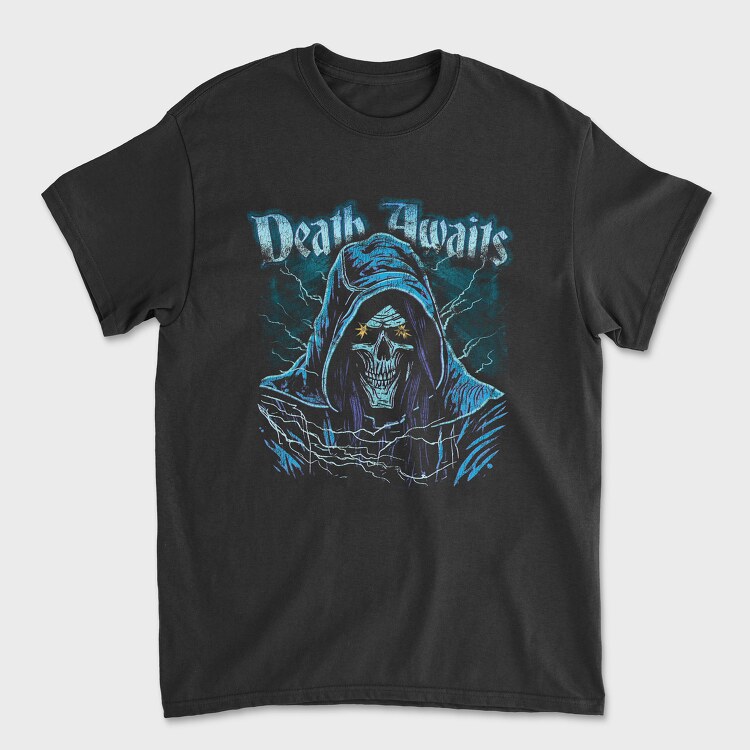 Death Awaits Grim, Tricou Barbati (Unisex)