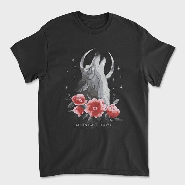 Wolf Moon Flowers, Tricou Barbati (Unisex)