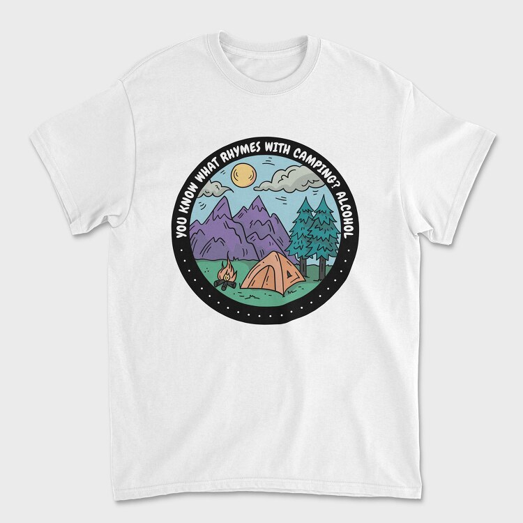 Camping Quote Alcohol, Tricou Barbati (Unisex)