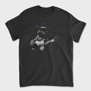 Guitar Cat Monochrome, Tricou Barbati (Unisex)