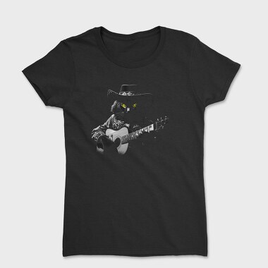 Guitar Cat Monochrome, Tricou Femei