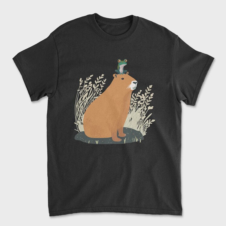 Capybara and Frog, Tricou Barbati (Unisex)