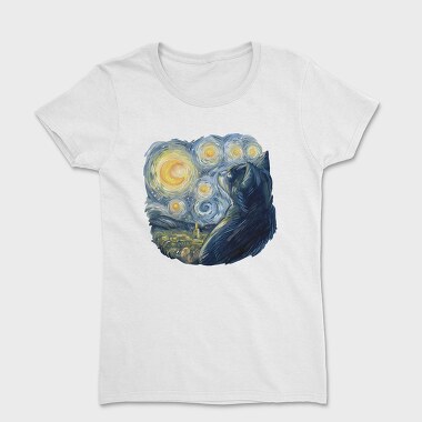 Starry Night Cat, Tricou Femei