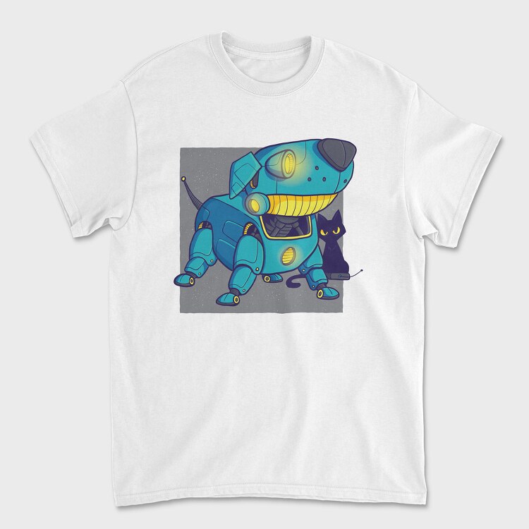 Dog Blue Robot, Tricou Barbati (Unisex)