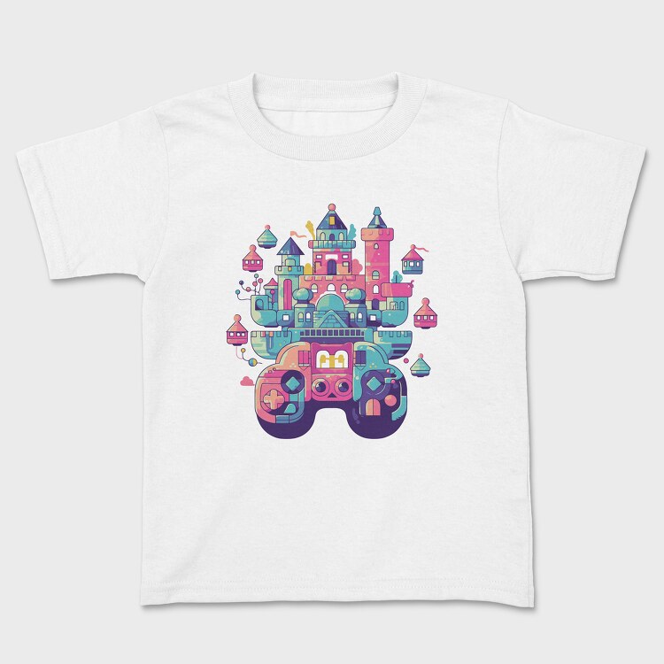 Castle Made Up With Gaming Controllers, Tricou Copii