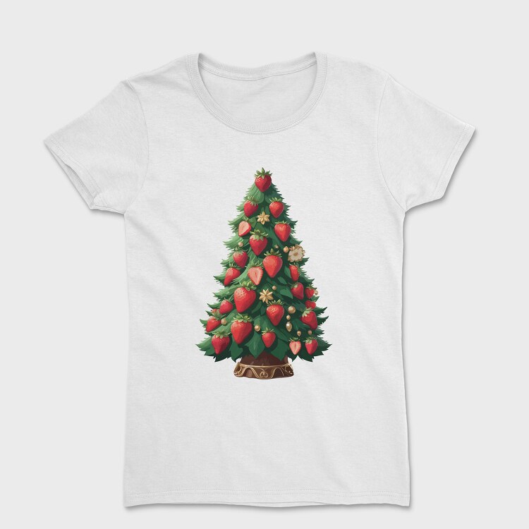 Strawberries Christmas Tree, Tricou Femei