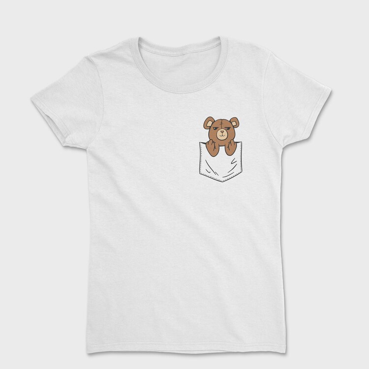 Teddy Bear Middle Finger Pocket, Tricou Femei