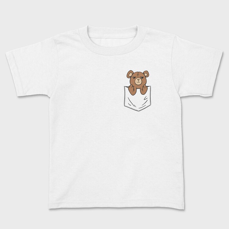 Teddy Bear Middle Finger Pocket, Tricou Copii