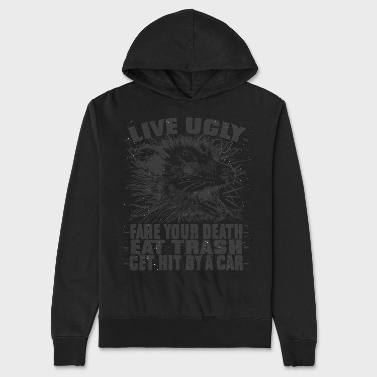 Live Ugly, Hanorac Oversize Barbati (Unisex)