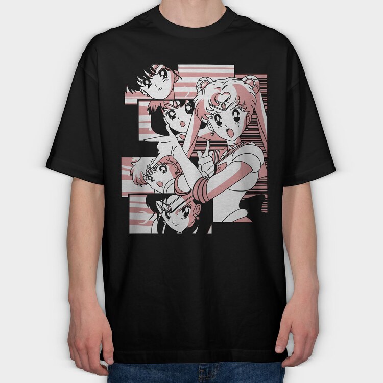 Sailor Mars, Tricou Oversize Barbati (Unisex)