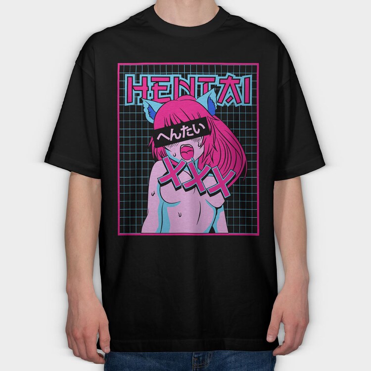 Hentai 1, Tricou Oversize Barbati (Unisex)