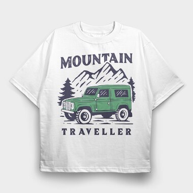 Mountain Traveller, Tricou Oversize Barbati (Unisex)