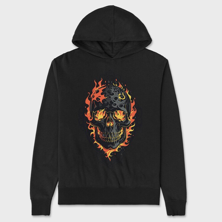 Gothic Skull on Fire, Hanorac Oversize Barbati (Unisex)