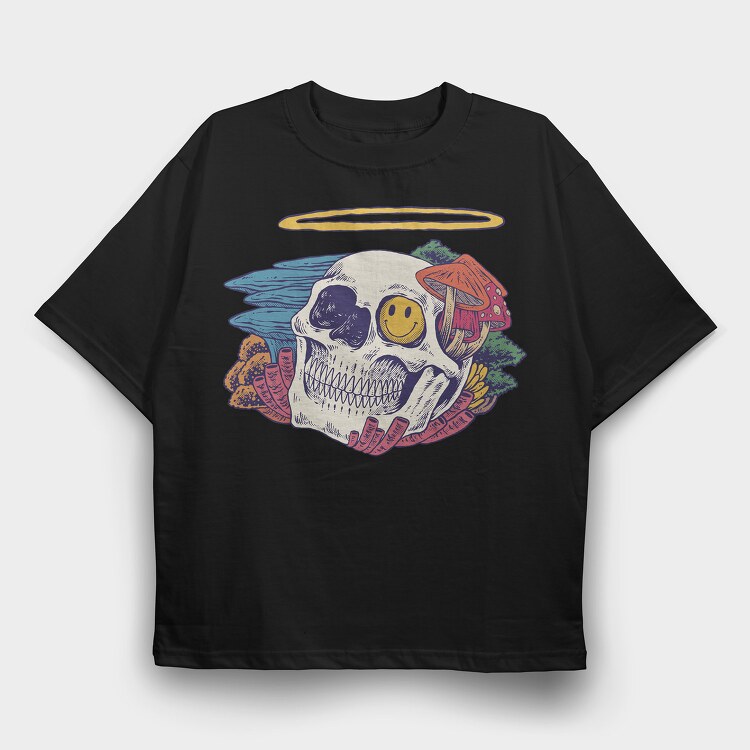 Skull Mushrooms, Tricou Oversize Barbati (Unisex)