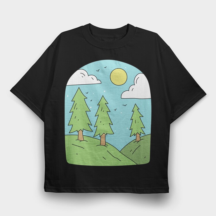 Landscape Nature 8, Tricou Oversize Barbati (Unisex)