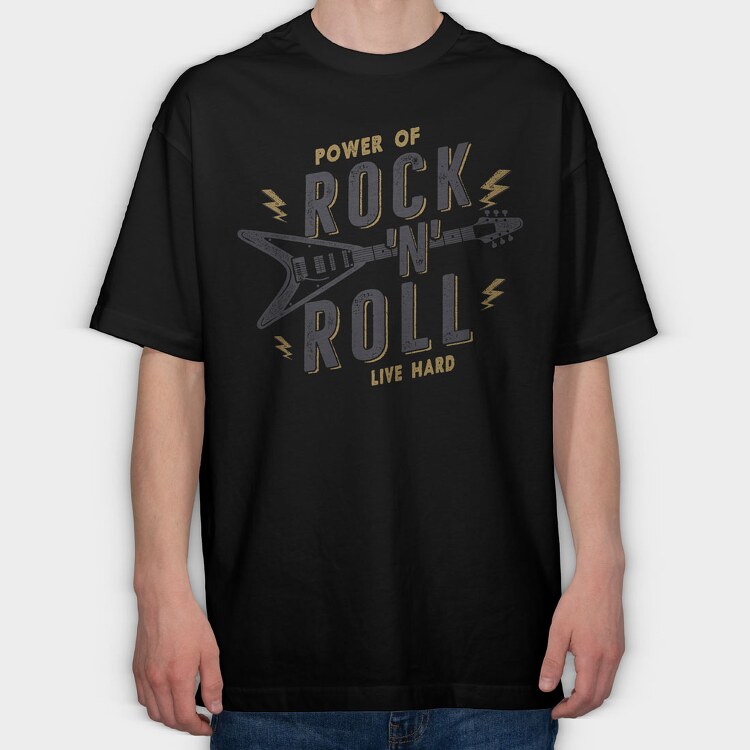 Rock N Roll, Tricou Oversize Barbati (Unisex)