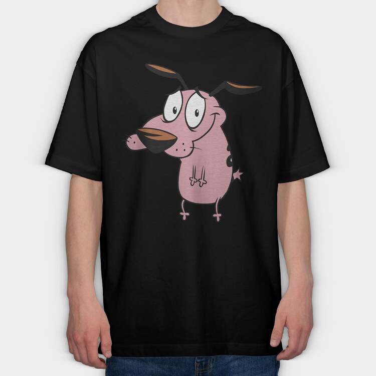 Cartoon Retro Courage the Cowardly Dog 5, Tricou Oversize Barbati (Unisex)