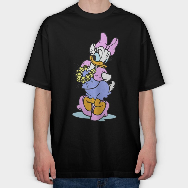 Cartoon Retro Daisy Duck 5, Tricou Oversize Barbati (Unisex)