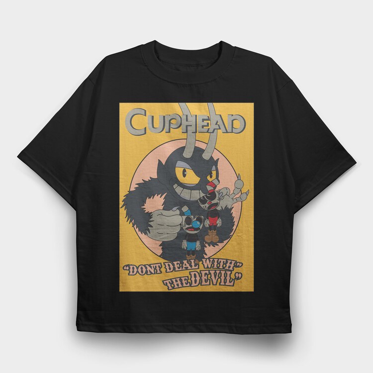 Cuphead 8, Tricou Oversize Barbati (Unisex)