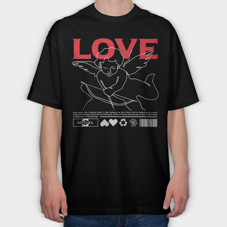 Love 2, Tricou Oversize Barbati (Unisex)